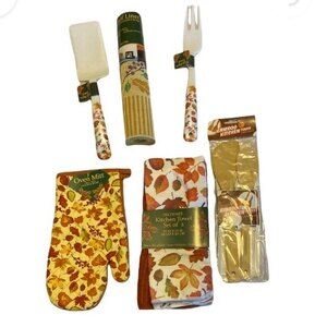 Hostess Serving Set Harvest Fall Autumn Thanksgiving 8 Pieces